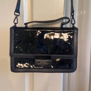 SOLD - Michael Kors Black Patent/Leather Crossbody Bag